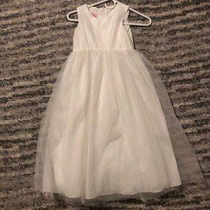 Flower girl dress in soft white